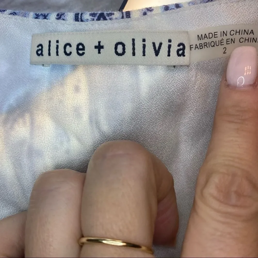 Alice + Olivia Jolene Cold Shoulder Smocked Dress